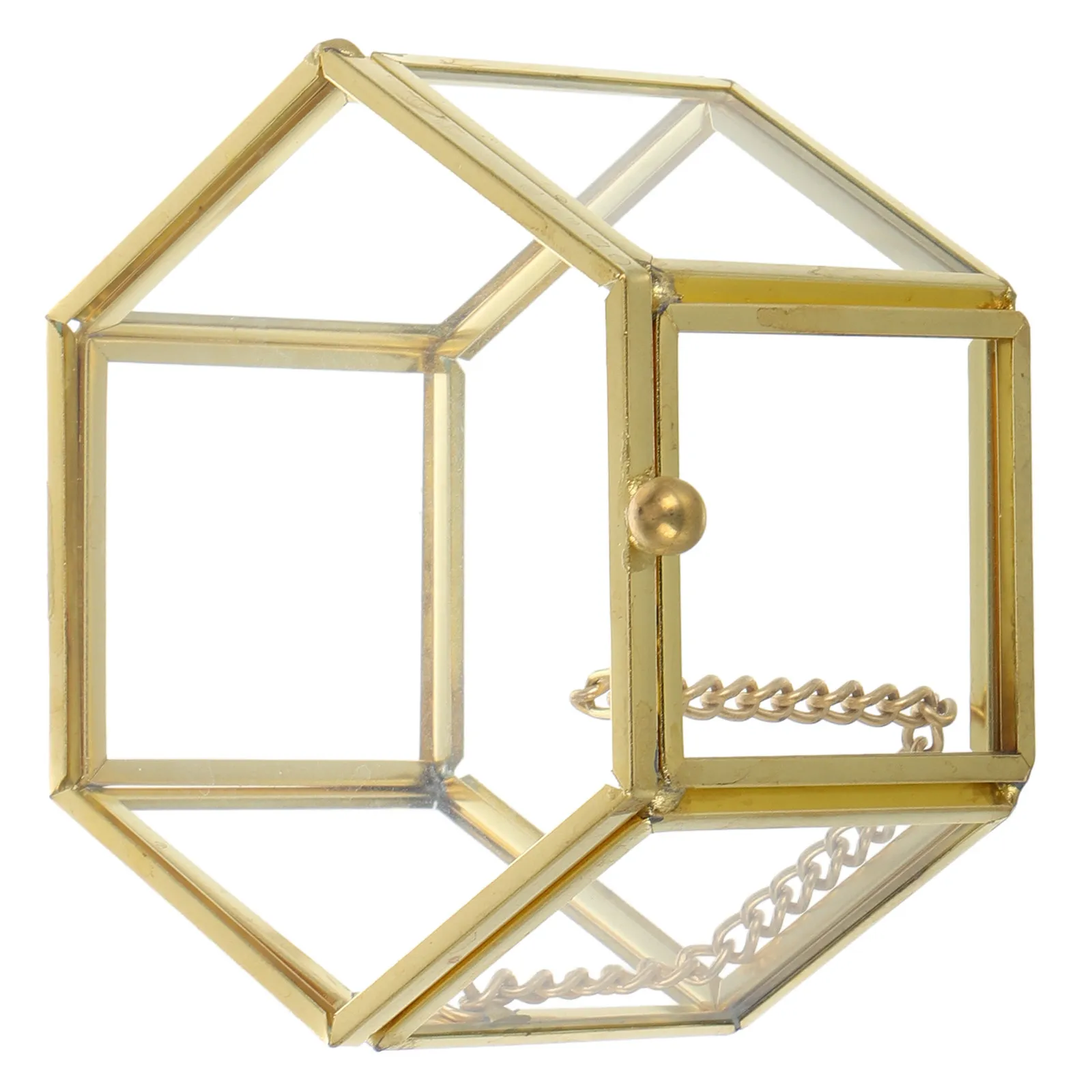 

Hexagon Geometric Ring Box Unique Noble Color Luxury Jewelry Storage Safe for Proposal Engagement Wedding Birthday Anniversary