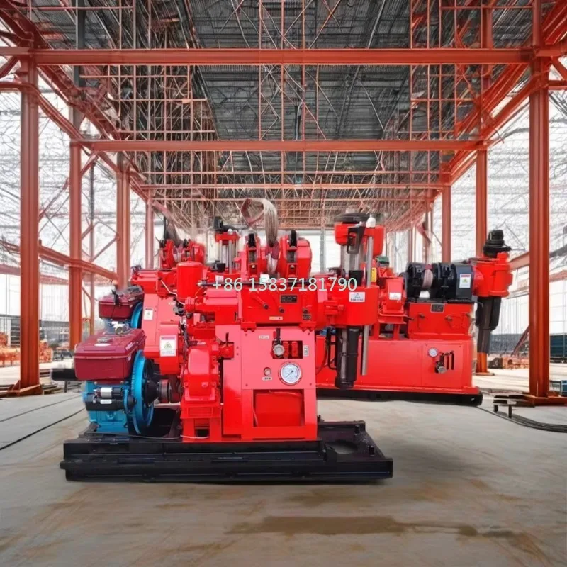 200m Full Hydraulic Diamond Core Drilling Rig Borehole Water Well Drilling with SPT Engine Core Component Air-Powered Drill Rig