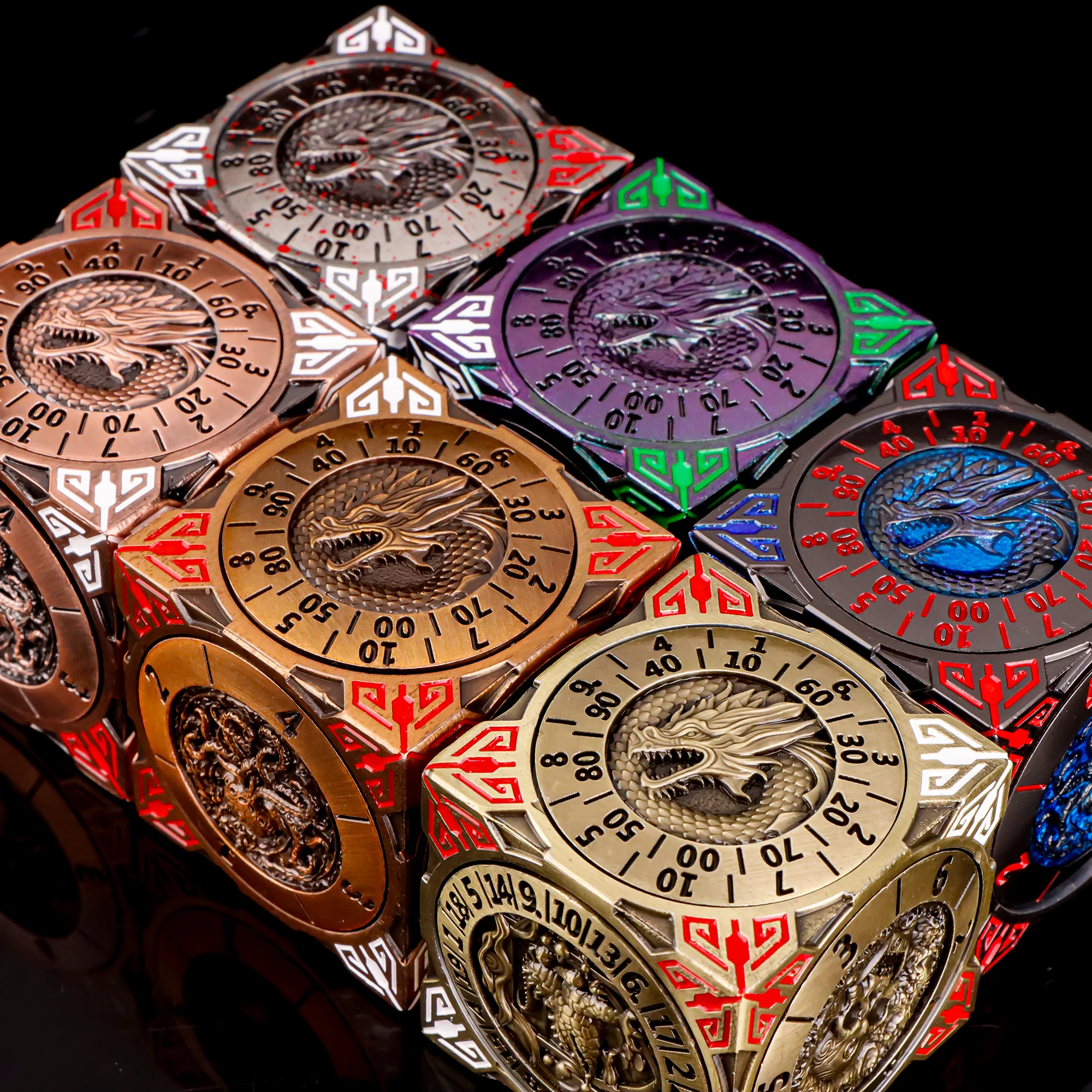 

7-in-1 D6 Dice Finger Spinner Set Fingertip Gyro Roulette Compass Dice for Dungeons And Dragons DND Gaming Accessories D&D Dice