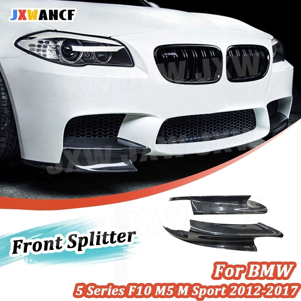 

JXWANCF передний бампер из настоящего углеродного волокна, разделители для губ, фартуки для кексов для BMW 5 серии F10 M5 M Sport 2012-2017 FRP BodyKit