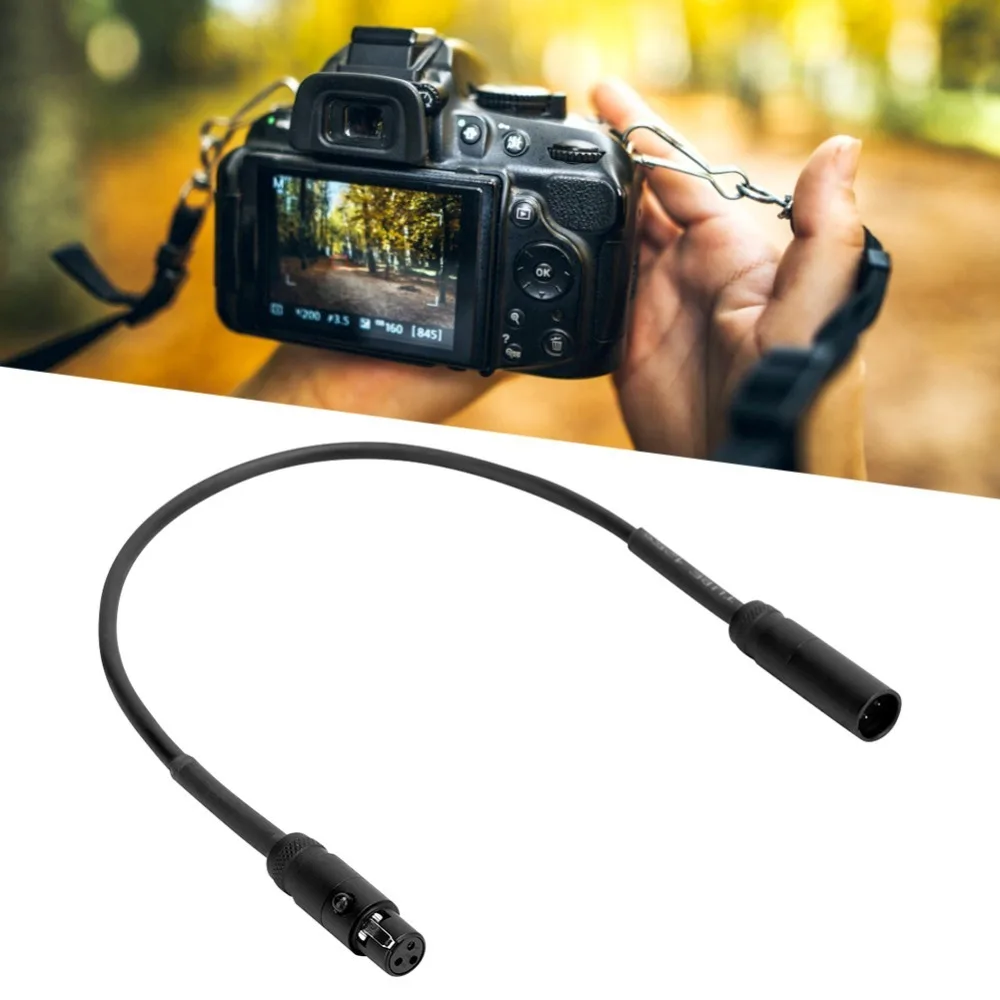 Flexible 3Pin Mini XLR Male to Female Cable Plug and Play Microphone Cable Extension Cable for Camcorder DSLR Camera