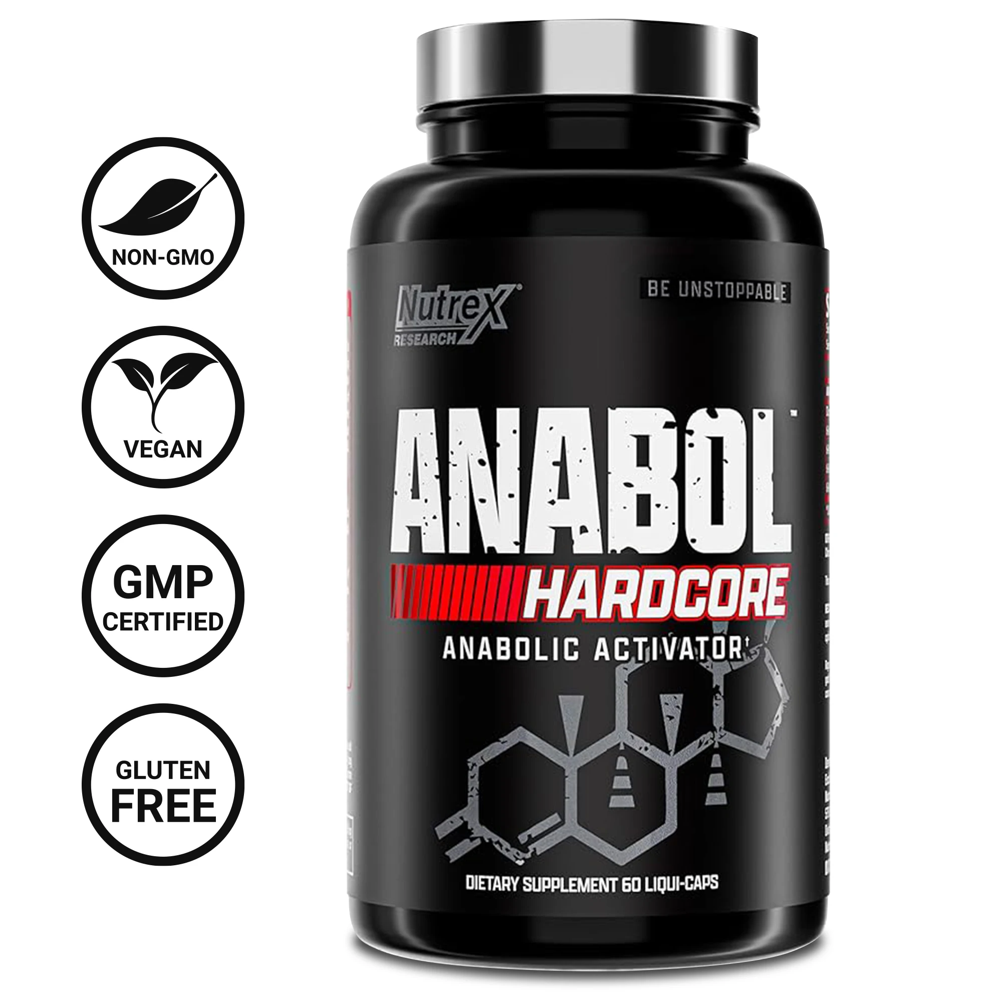 Anabol Hardcore Supplement, for Muscle Growth, Improved Endurance, Stress and Mood Relief, and Overall Health