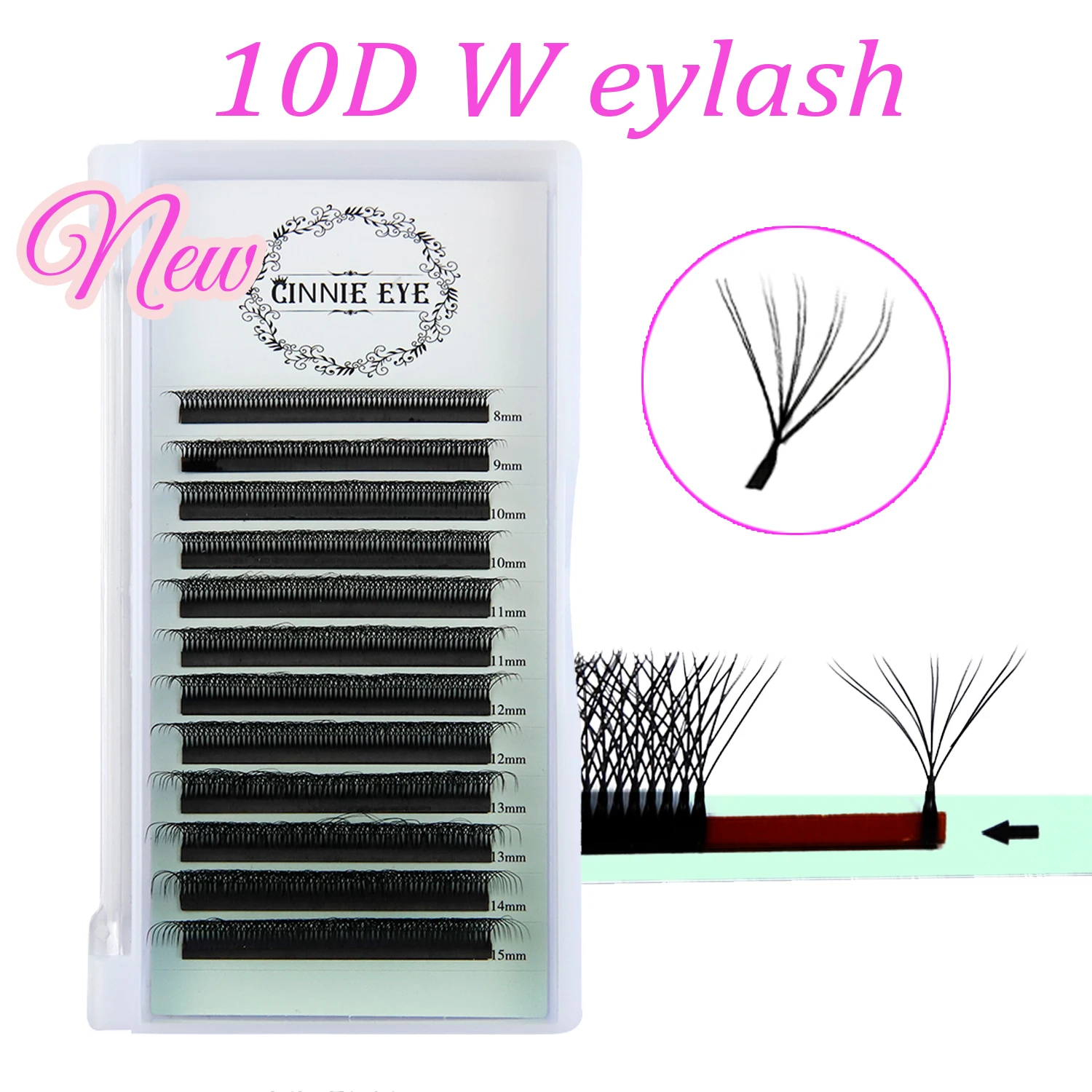 5DW Przedłużanie rzęs Nowe zaktualizowane 10D W Kształt Sztuczne rzęsy Cilios 5W Drop Shipper 10D Premade Volume Fans 10W Wiązki rzęs