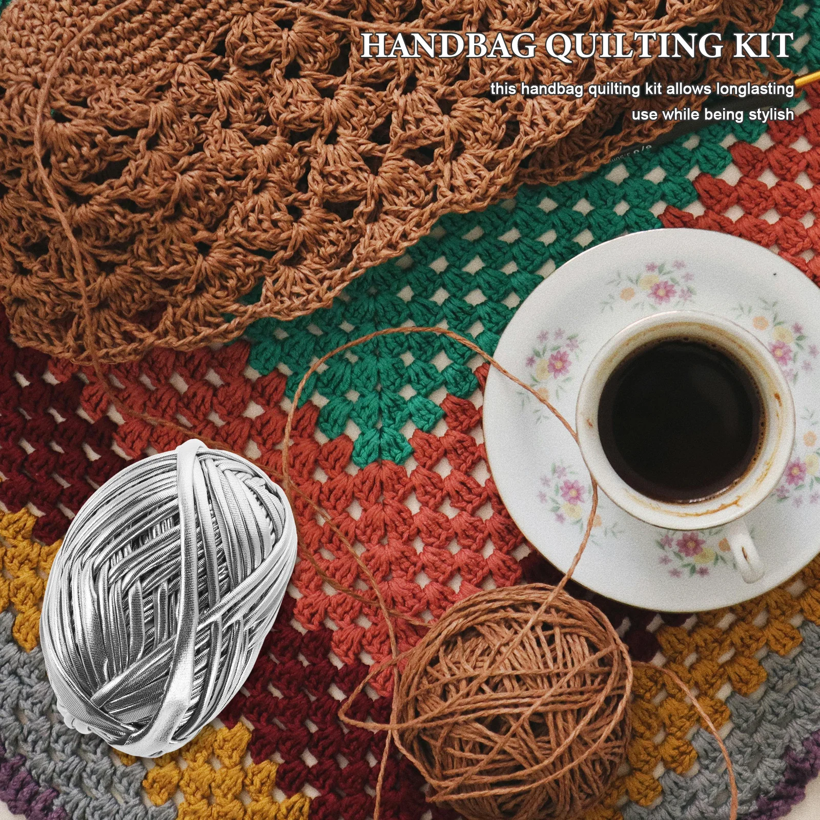 

1 Roll Simulated Yarn DIY Handwoven Handbag Material Kit for Tote Shoulder Crossbody Bag Handmade Craft Kit