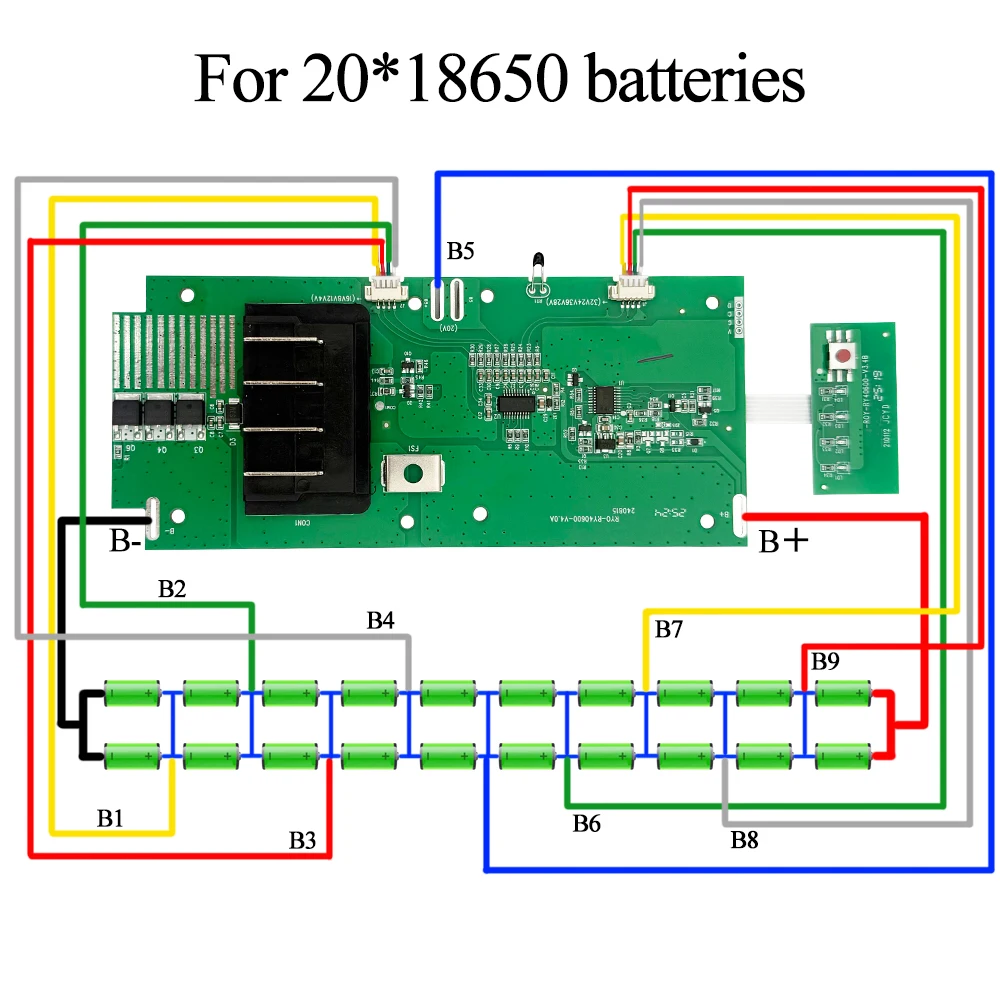 Obudowa plastikowa na 20 baterii litowych 18650 z płytką drukowaną PCB do akumulatorów RYOBI 40V OP4040 OP4050 — zdjęcie produktu 3