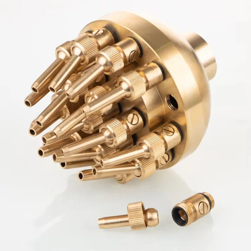 Ugelli per fontana secca a getto di schiuma di tarassaco in ottone e rame con stile di fuochi d'artificio per prodotti da giardino per stagni Testa di spruzzo in acciaio inossidabile