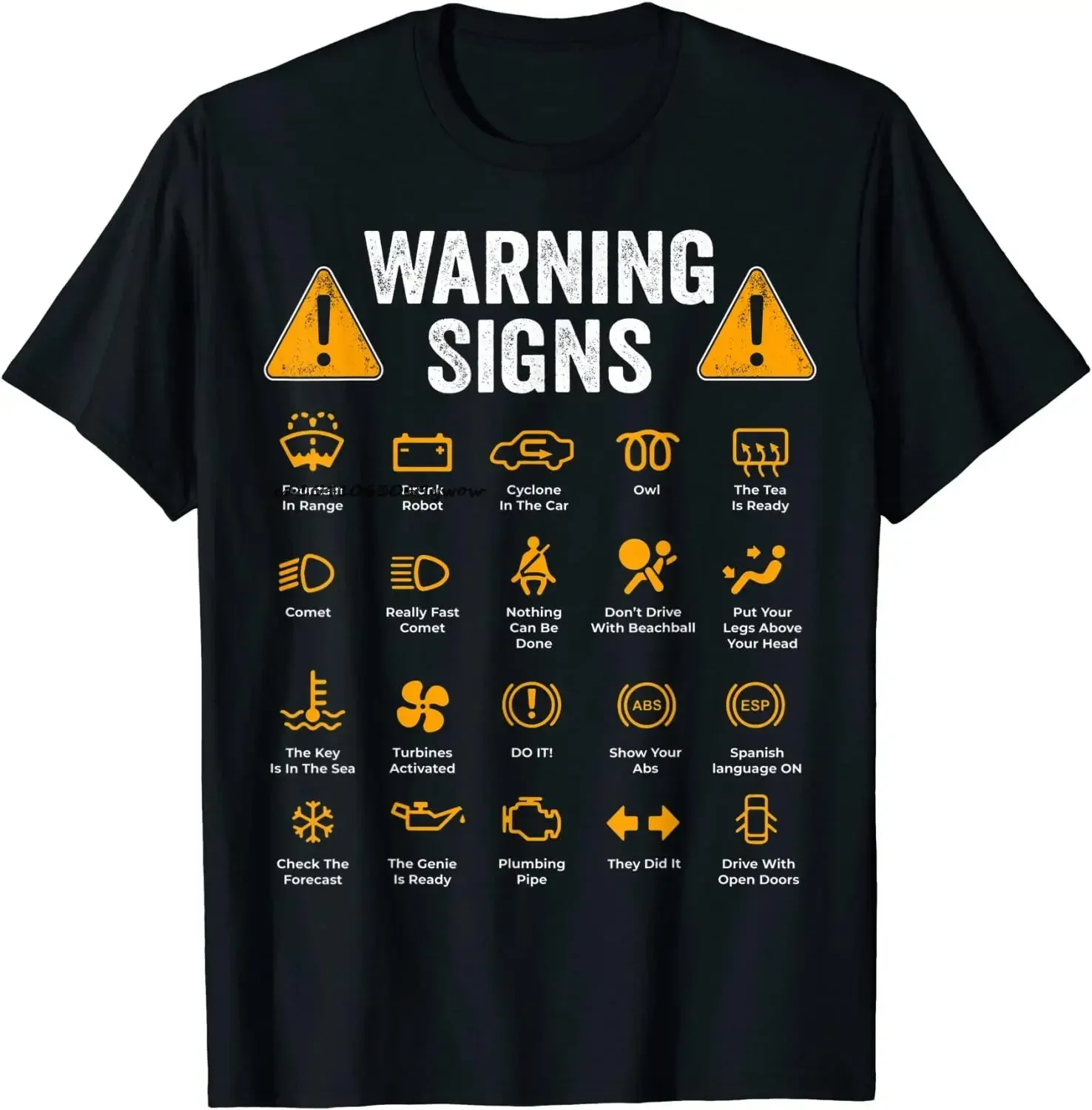 Men Casual Tops Tees Funny Driving Warning Signs 101 Auto Mechanic Gift Driver Loose Man T-Shirt Fashion Women Cotton T Shirt