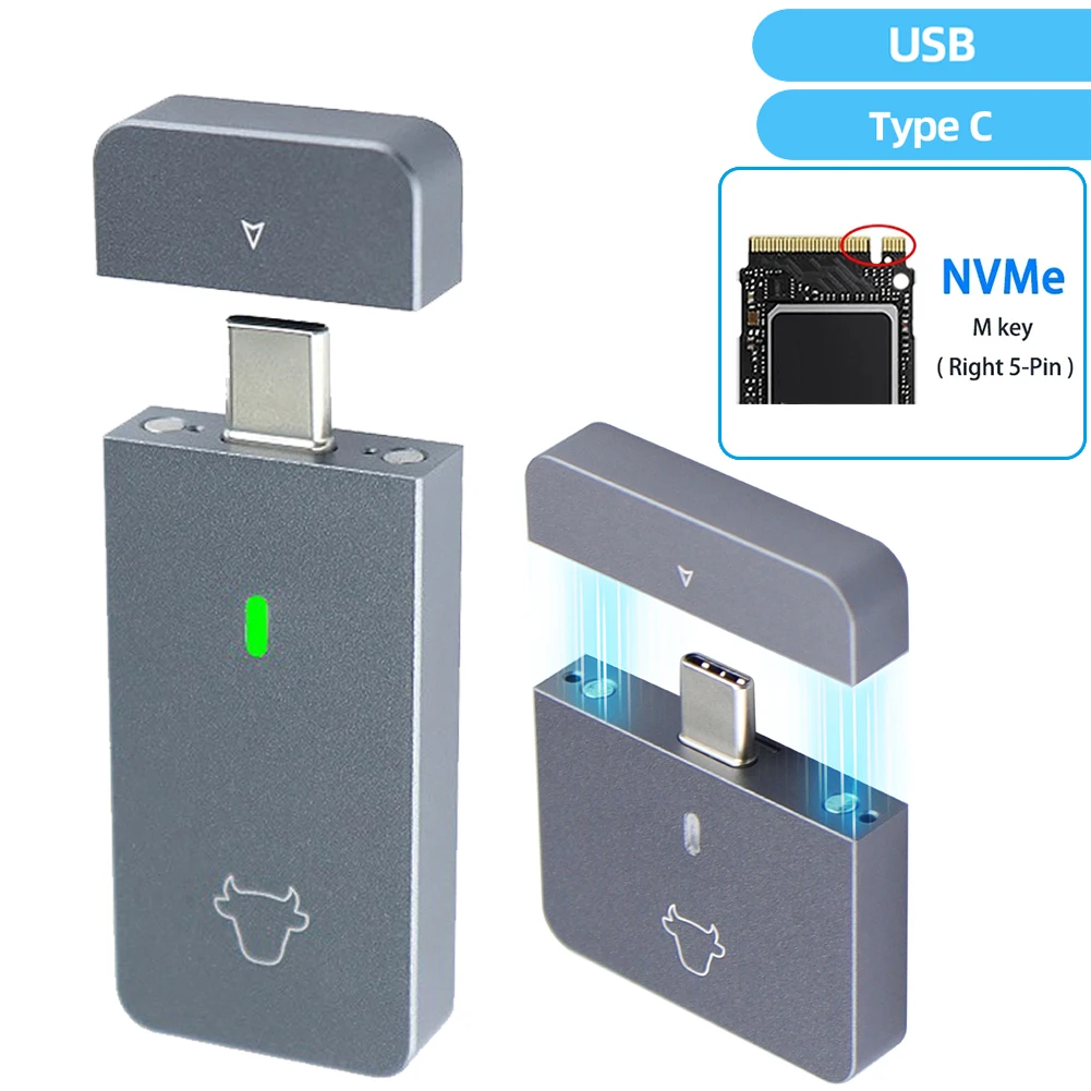 M.2 NVMe 2230 SSD Enclosure Case USB C Adapter 10Gbps USB3.2 Gen2 External Case Box for M2 2230 SSD Portable Hard Disk Box