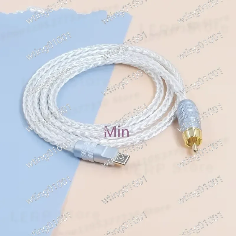 for 7N Monocrystalline Cu Ag Coated USB C to Male RCA Cord for Smartphone PC HiFi DAC DSP Amp Digital Audio Coax Interconnect
