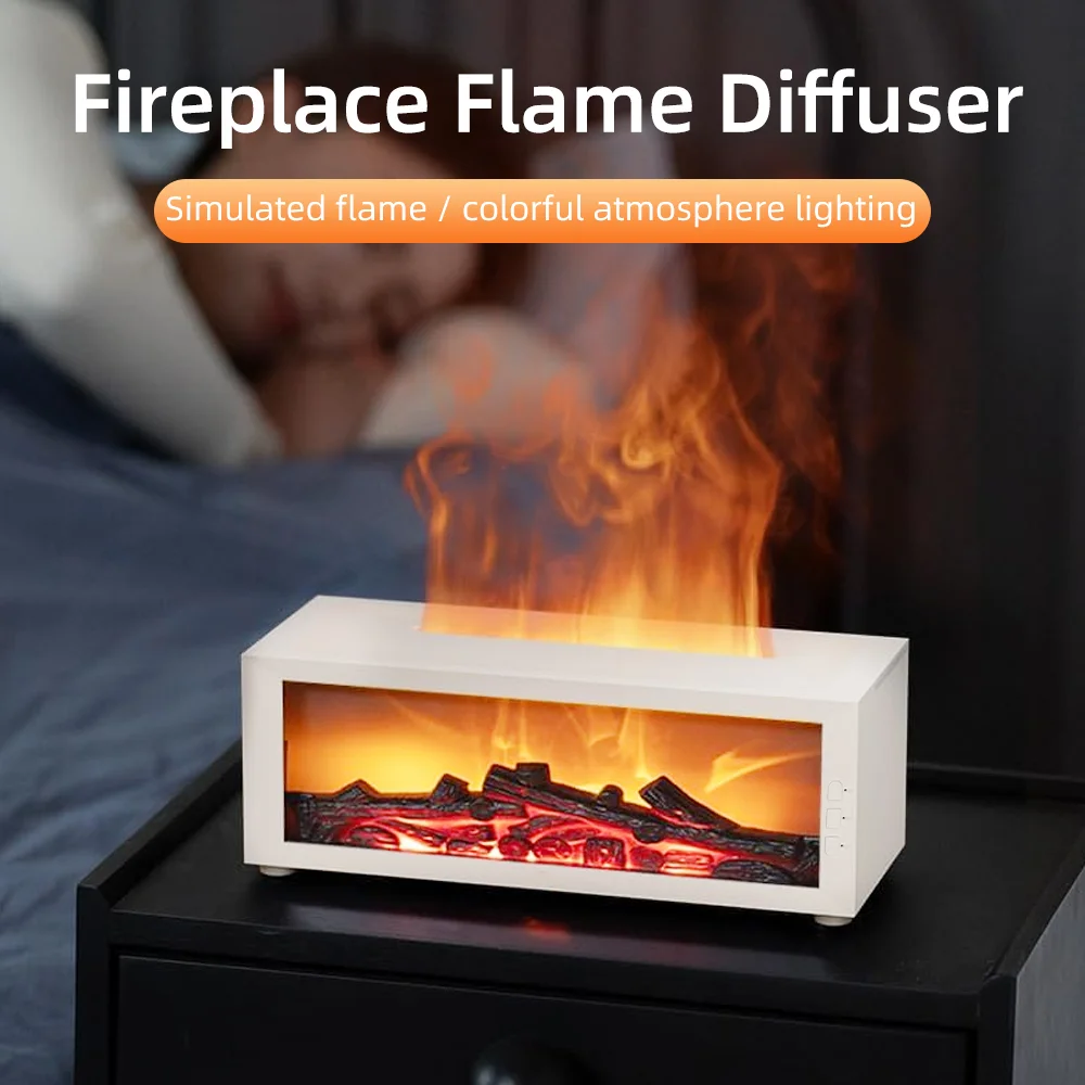 

Fireplace Essential Oil Diffuser 300ml, Ultrasonic Humidifier with Remote, 7 Colors, Timer, Auto Off, Great Home Decor Gift