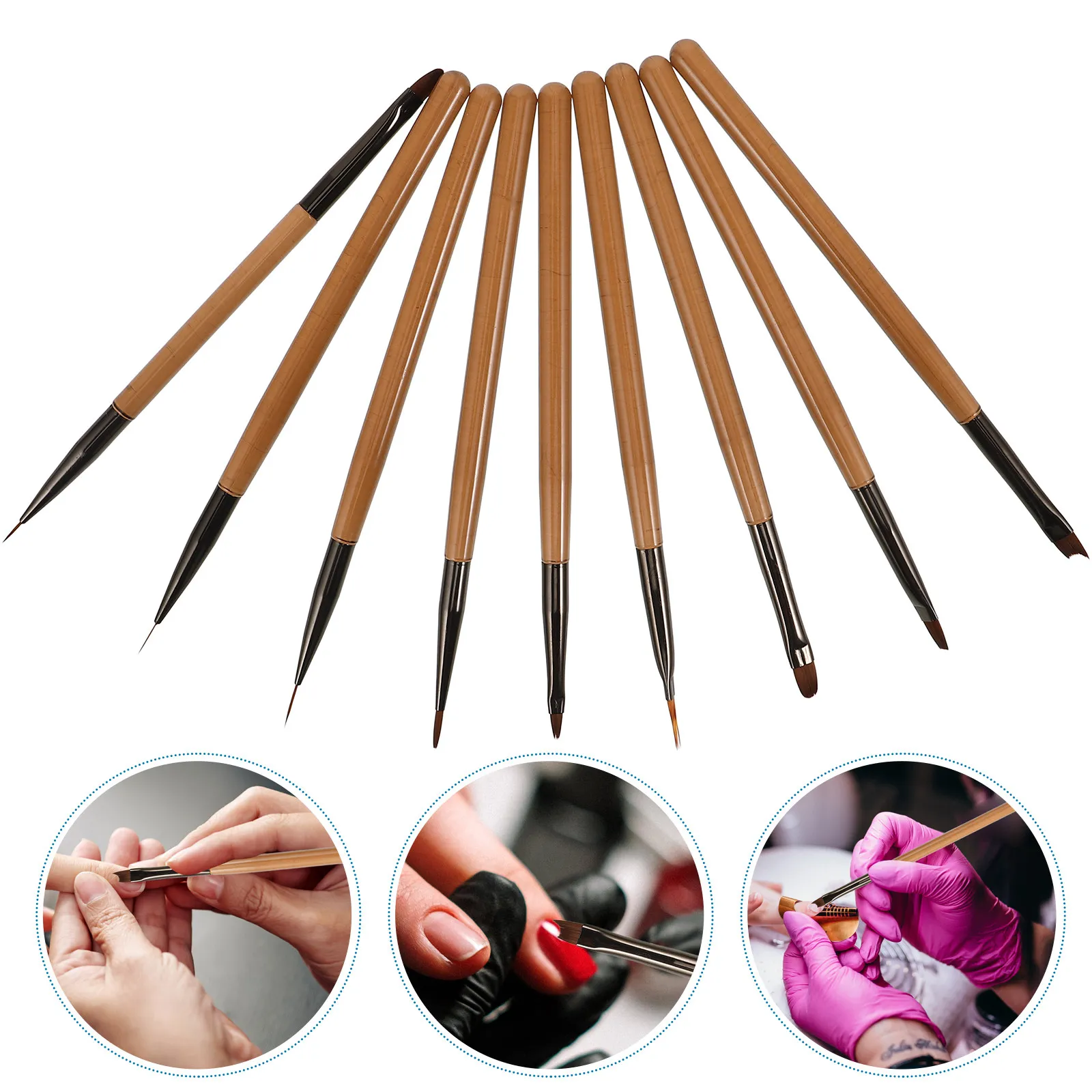 

1Set Multifunctional Fine Nail Art Brushes Set Professional Manicure Drawing Tools for Gel Polish Liner Nail Design Supplies