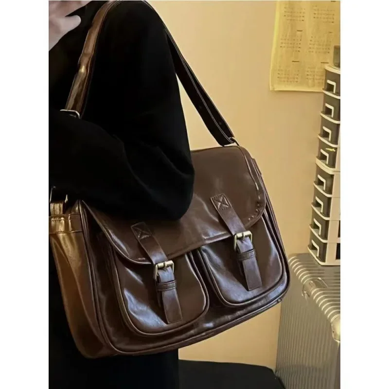 Fashion Women\'s Handbags Large Capacity Underarm Bag Fashion Pu Leather Female Y2k Shoulder Bags Collage Student Tote Purses