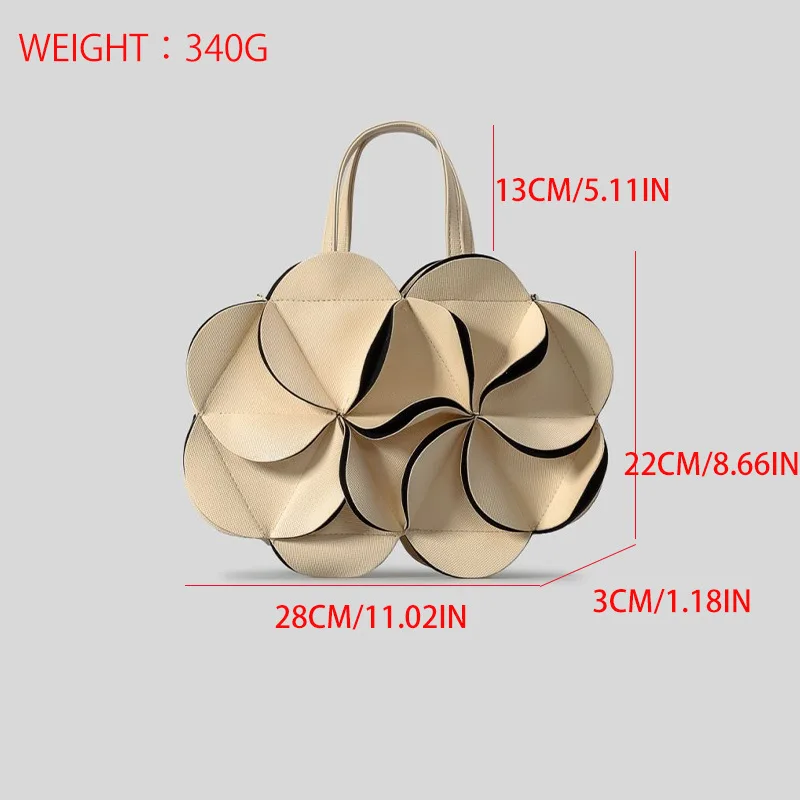 fashion flower design women handbags elegant petal shoulder bag luxury pu letaher crossbody bags 2024