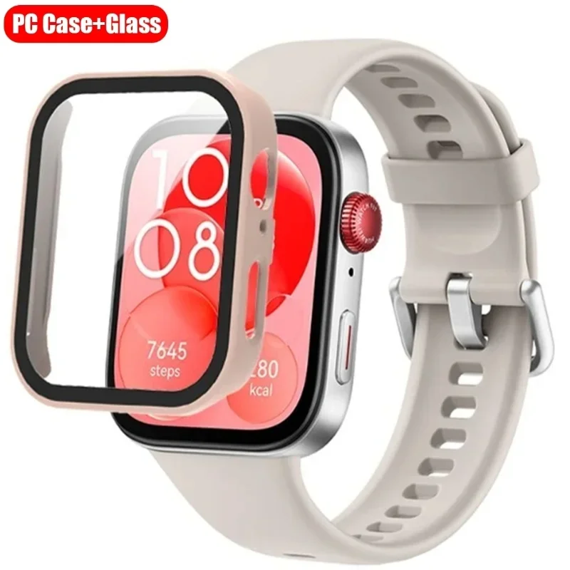 Casing kaca Tempered untuk jam tangan Huawei Fit 3 Bumper penutup penuh pelindung layar jam tangan Correa Huawei Fit3 PC Shell Aksesori baru