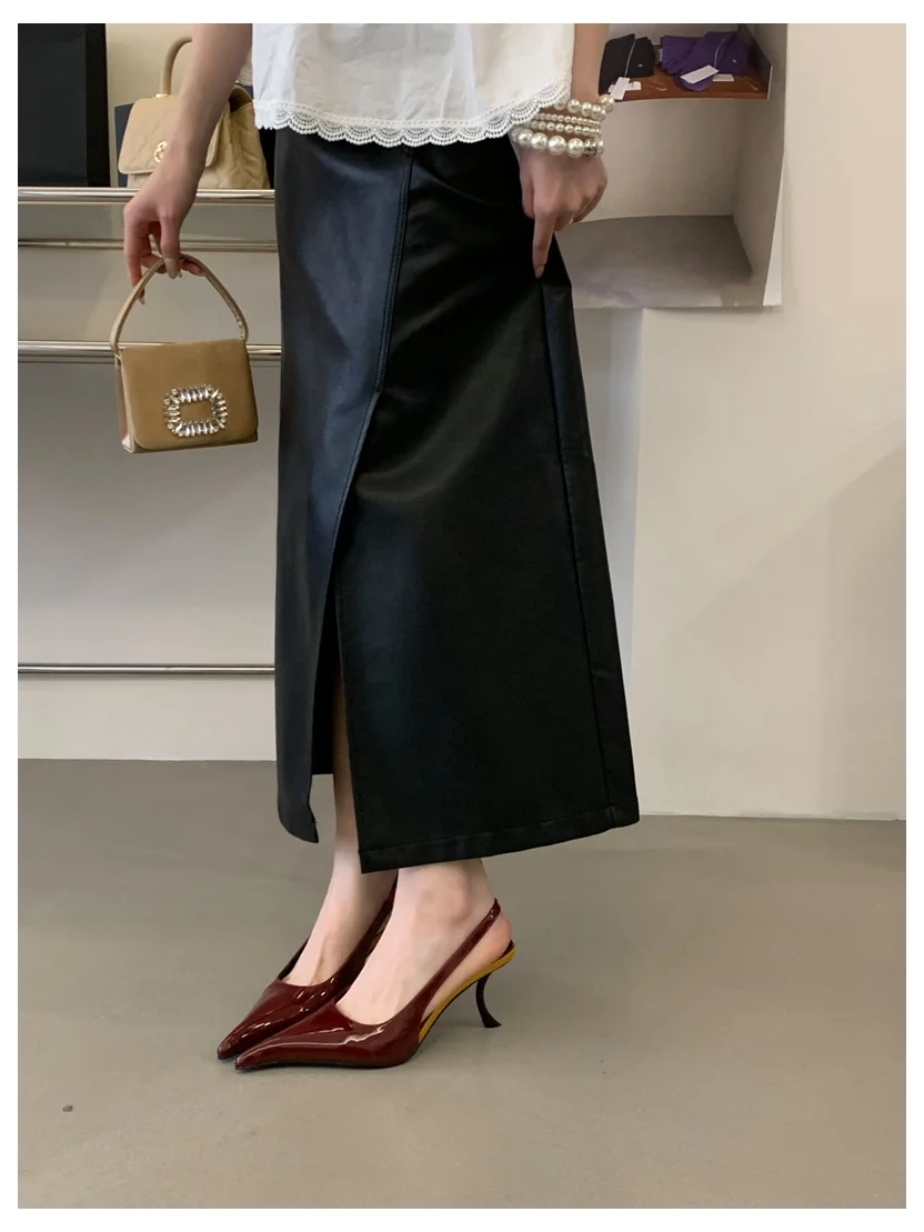 2026 SPring New Brand Pointed Toe Slingback Sandal Thin Heel Pumps Shallow Slip On Ladies Elegant Sandal Fashion Pumps For Party