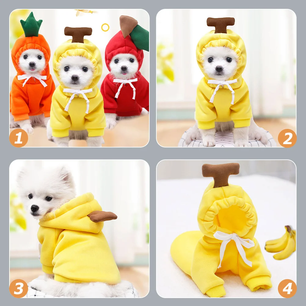 

Banana Sweatshirt Dog Clothes Costume for Small Dogs Costumes Sweater Pet Fruit Clothing Outfits Thermal Puppy