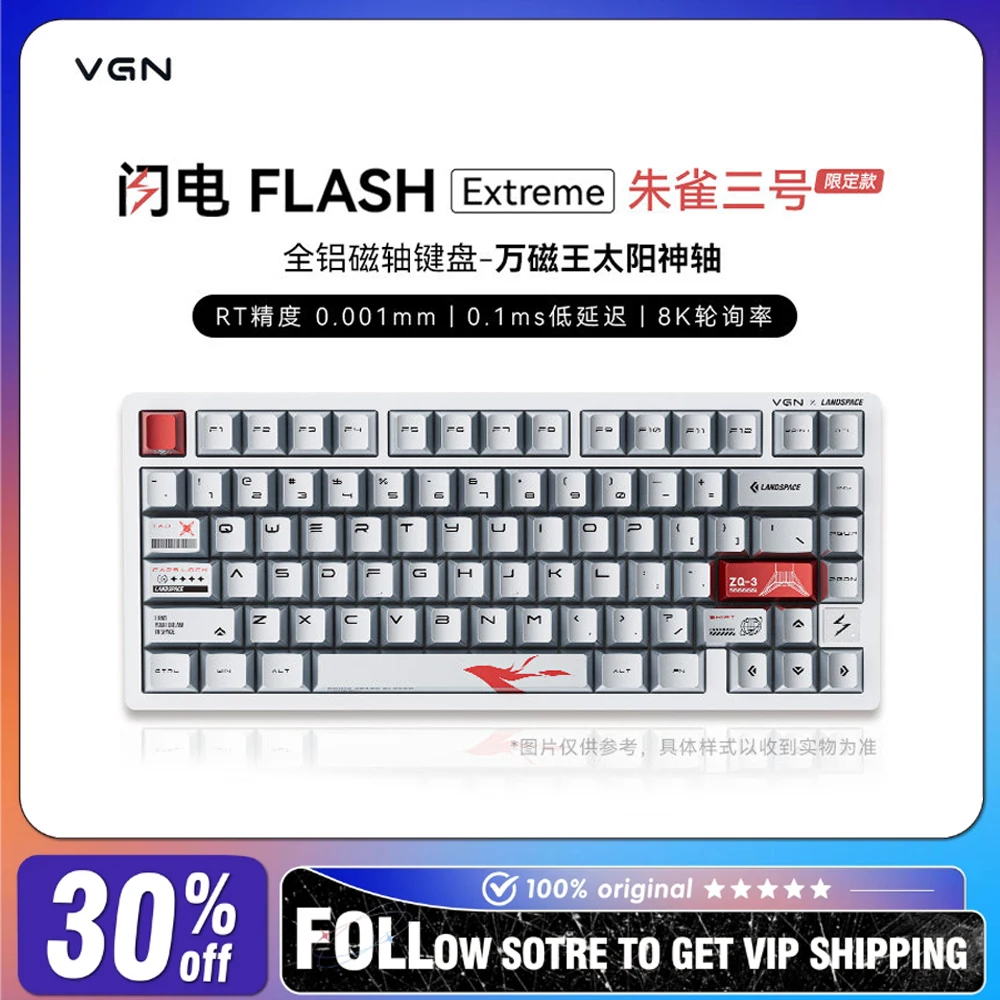 

Механическая клавиатура VGN Flash Pro/Ultra/Extreme с магнитными переключателями, алюминиевая, проводная, однорежимная, с креплением Gasket, 8000 кПс, для киберспорта