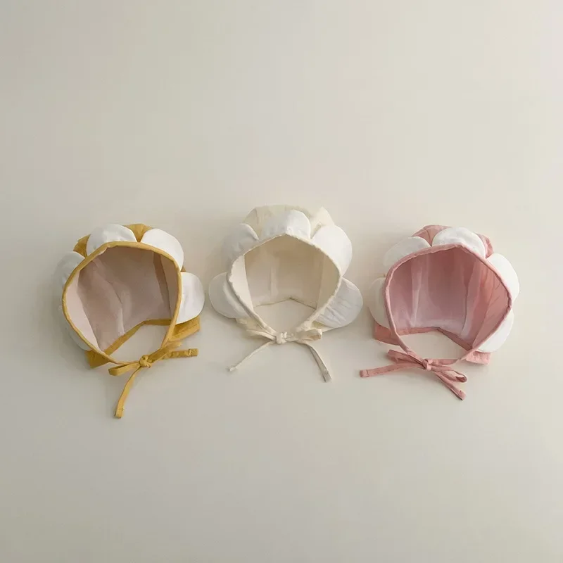 

Шапочка для новорожденных от 3 до 16 месяцев, милая шапочка с цветочным узором для малышей, для мальчиков и девочек, весенне-летняя белая ветрозащитная кепка для младенцев