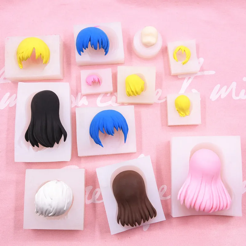 Ultra Light Clay Doll Hair Silicone Mould DIY Pottery Cartoon Model Anime Character Bangs Long and Short Hair Styling Hand Tools