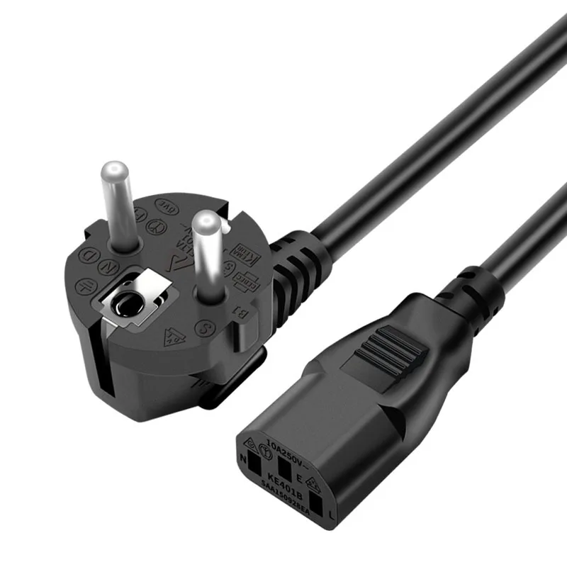 EU Plug AC Power Connector Cable TV PC Laptop Power Supply Wire 3*0.5mm² 3*0.75mm² 3*1mm² 3*1.5mm² 3 Prong Copper Charging Line