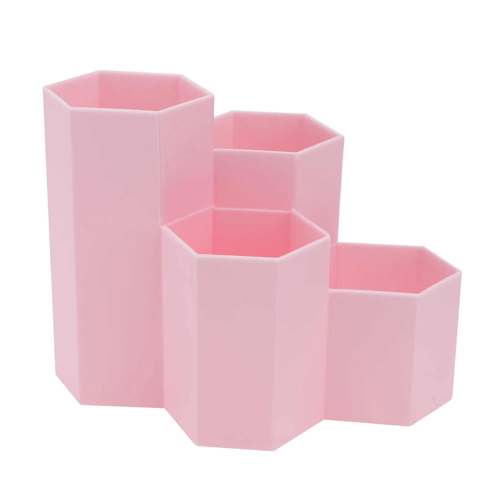 

Hexagonal Pen Holder Plastic PP 4 Grids Storage Container Desk Organizer Pencil Pot Makeup Tools Box Student Gift Teacher Aid