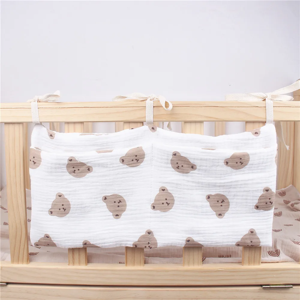 New Cartoon Portable Baby Crib Storage Bag Newborn Multifunctional Bed Headboard Organizer For Kids Baby Bedding Diaper Bag