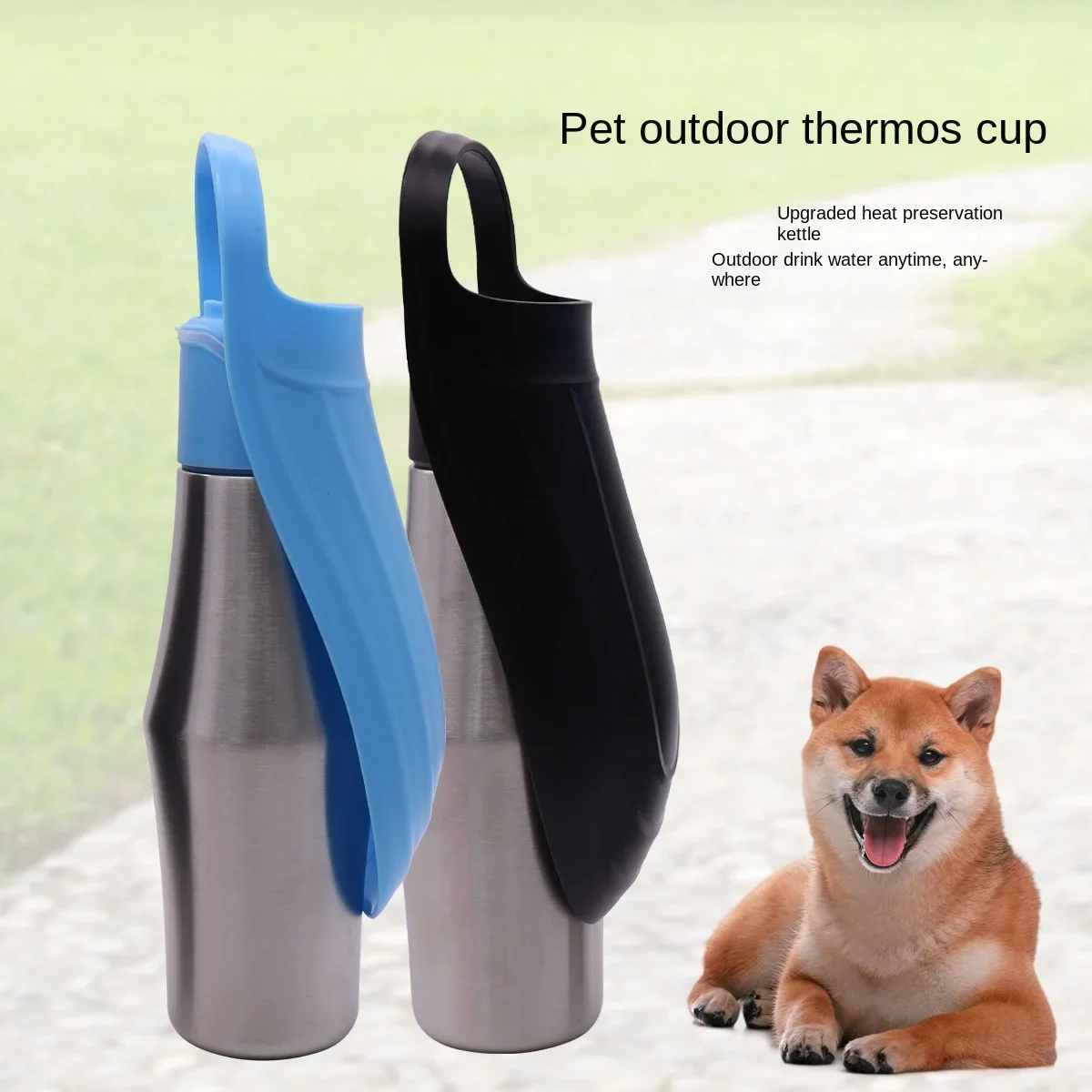 

Stainless Steel Dog Water Bottle and Feeder for Portable Travel