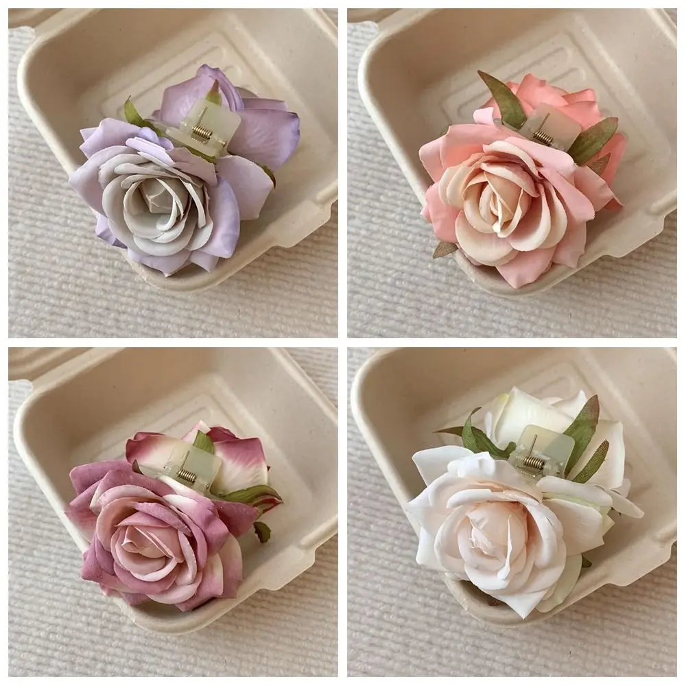 لطيف الفاوانيا زهرة زهرة مشبك شعر القماش ذيل حصان كليب روز مشبك شعر لطيف دبوس القرش كليب كبير القرش كليب فتاة #5