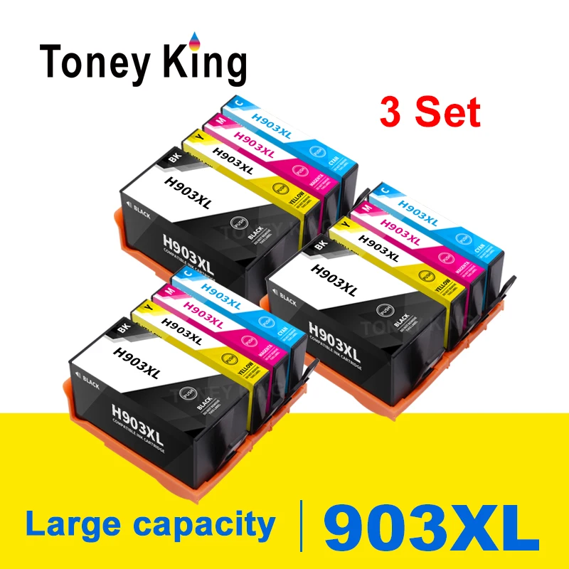 

Совместимый чернильный картридж Toney King 903 903XL для принтера HP Officejet Pro 6950 6960 6961 6963 6964, универсальный 903XL 907XL