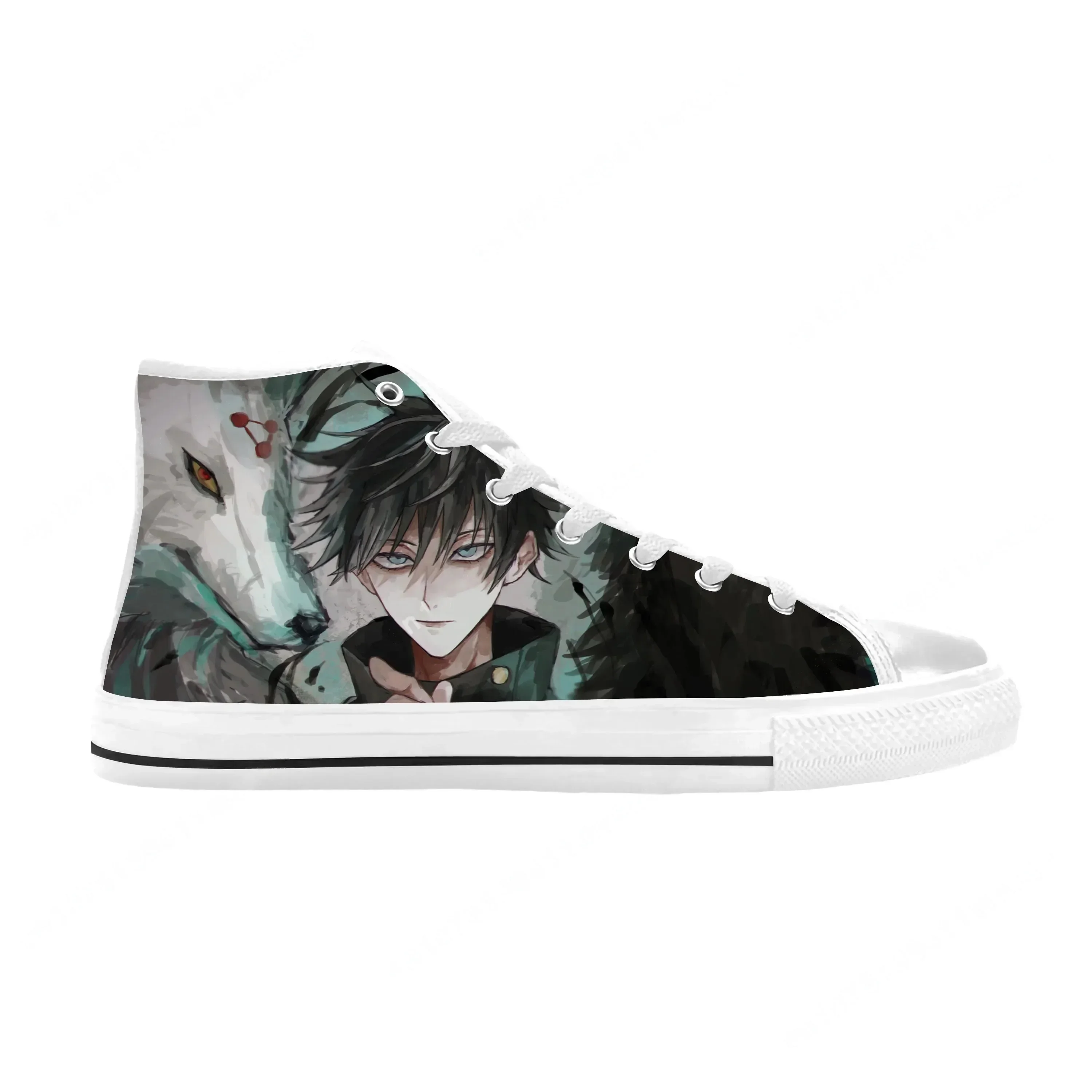 Anime Manga Comic Jujutsu Kaisen Fushiguro Megumi scarpe di stoffa Casual High Top confortevole traspirante stampa 3D uomo donna