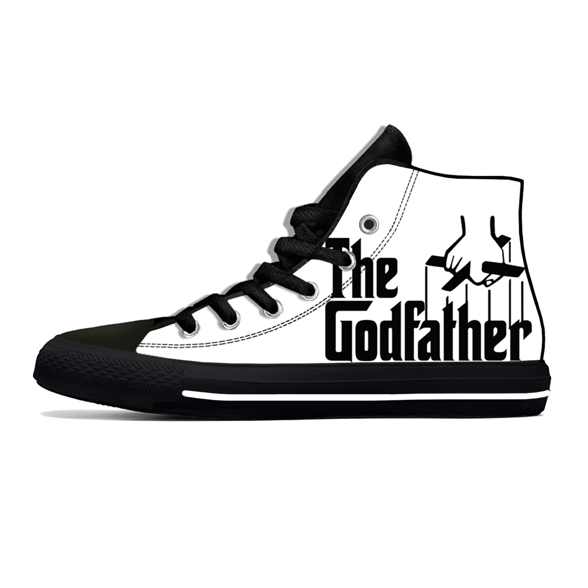 Movie The Godfather High Top Sneakers Mens Womens Teenager Casual Shoes Canvas Running Shoes 3D Breathable Lightweight shoe