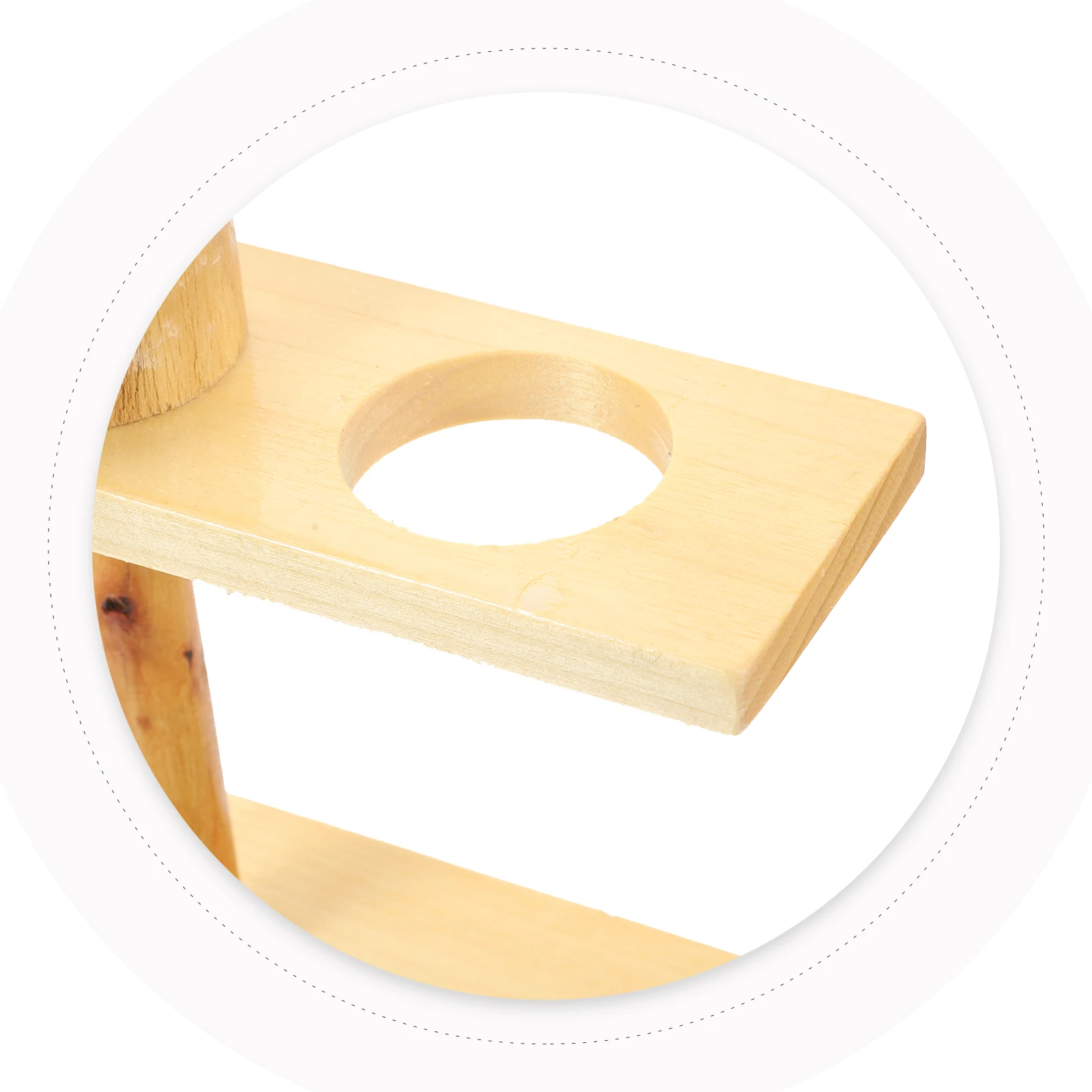 

1pc Double Hole Funnel Stand Wooden Lab Equipment 2Holes Glass Bracket Teaching Supplies Random Color Experimental Tools