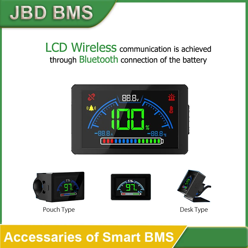 JBD BT Дисплей Беспроводной ЖК-дисплей для электромобилей Монитор JBD Умная система управления аккумулятором Связь с дисплеем