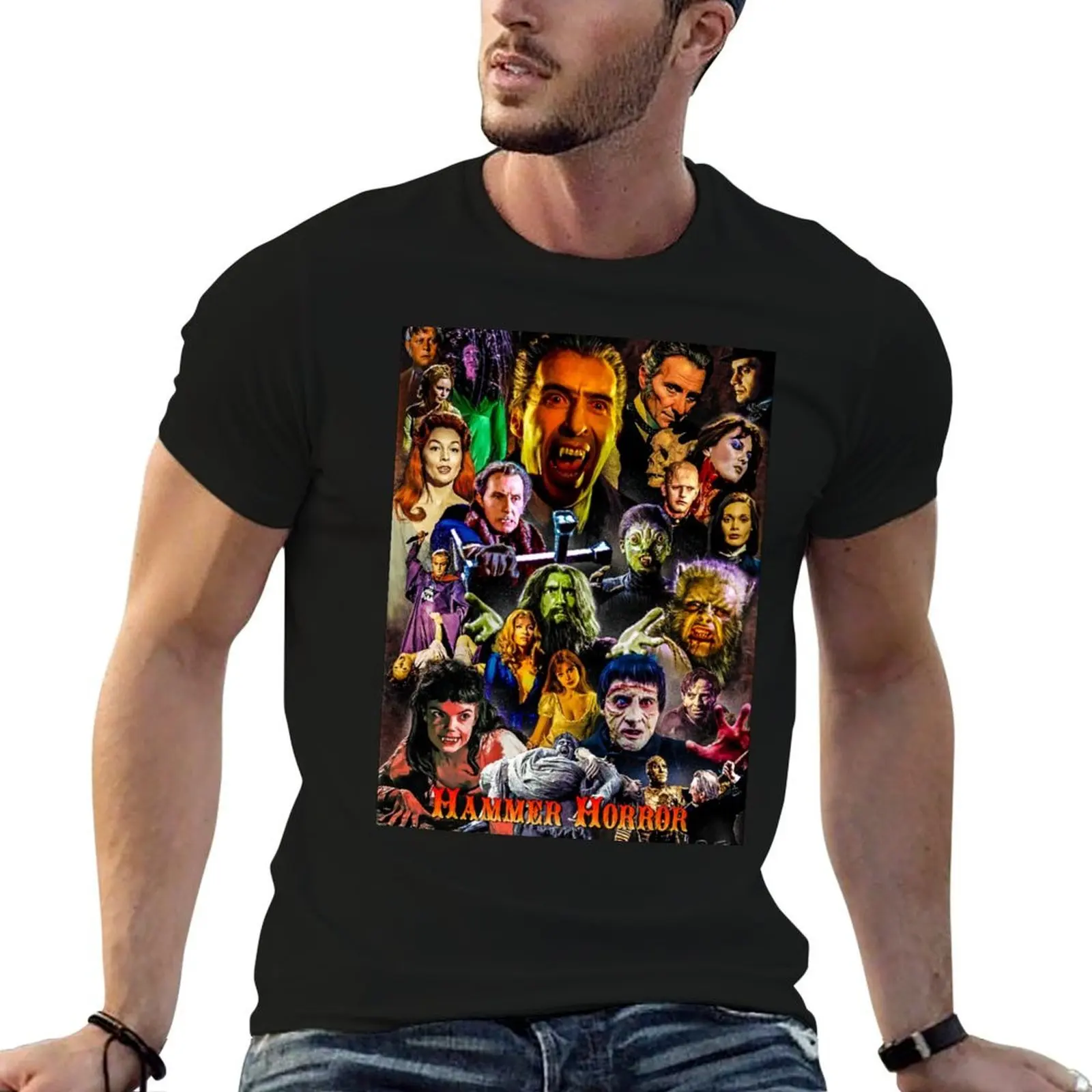 Hammer Horror Tribute Clothing T-Shirt t shirt man plain t shirts for man pack cotton t shirt man designer T-shirt
