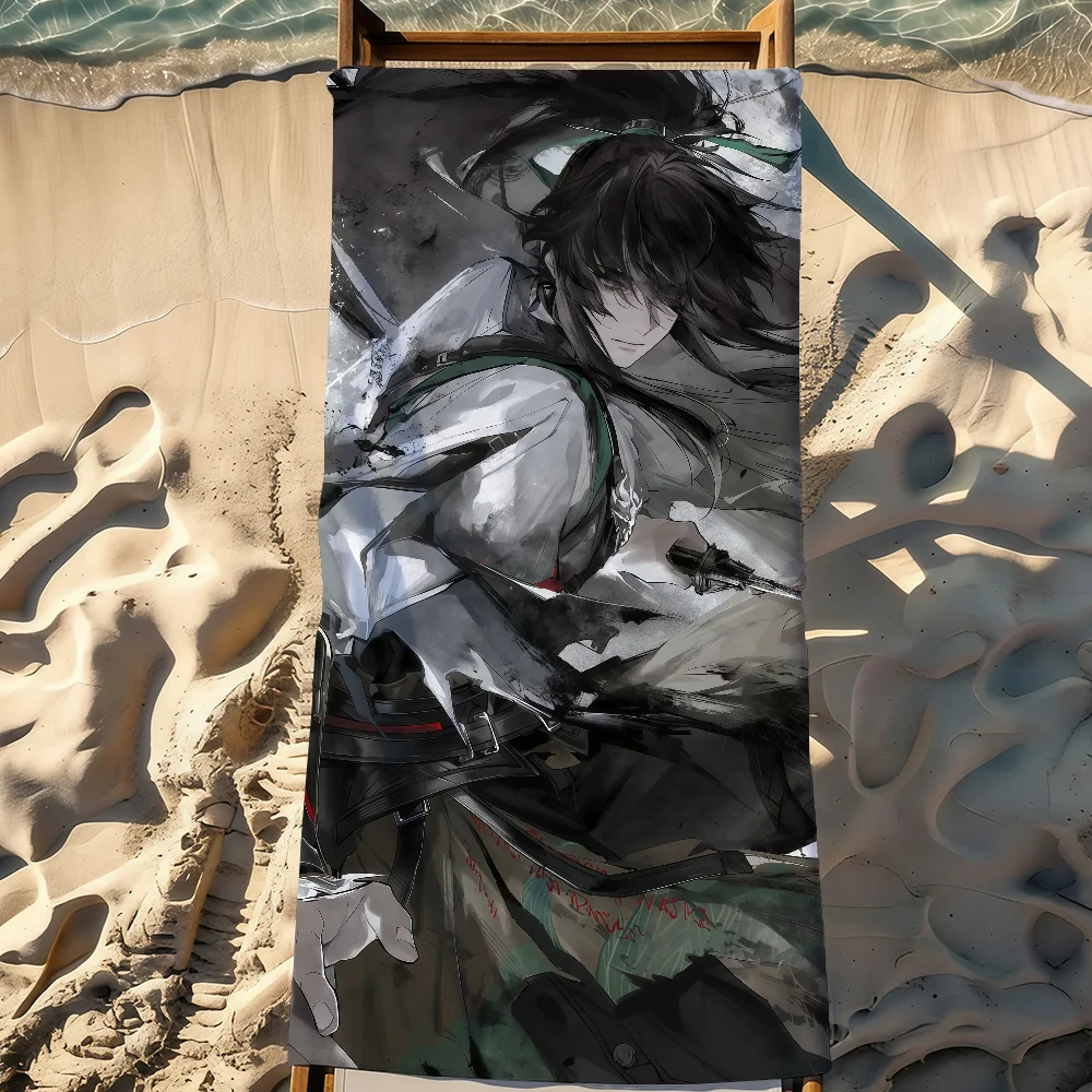 Wuthering Waves Qiuyuan Game Towel Sports Quick Dry Travel Camping Gear Sandproof Soft Light Large Beach Towel