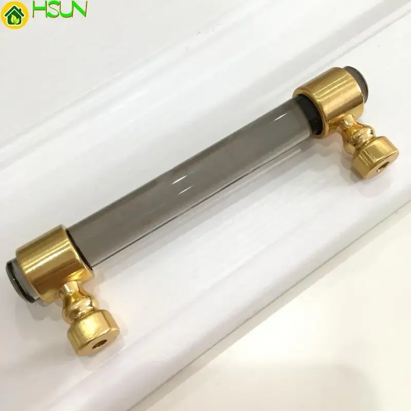 Modern Nordic gray transparent acrylic bar straight edge diagonal handle gray transparent bar cabinet door handle
