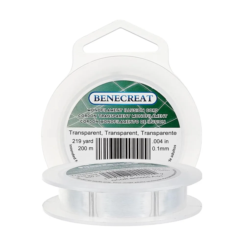 200m 0.1mm Clear Fishing Nylon Beading Thread Wire for Hanging Ornaments Bracelet and Jewelry Making kit