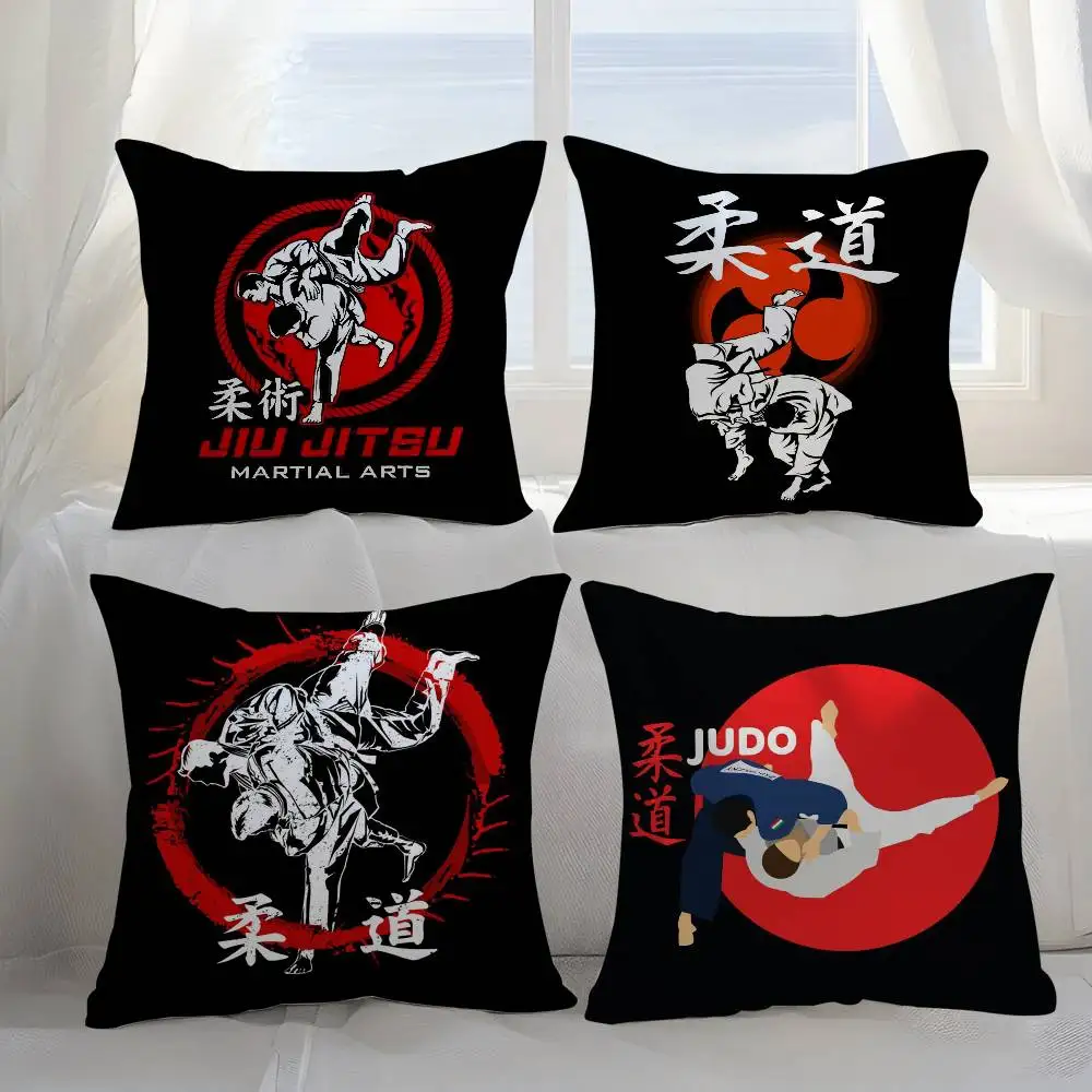 

Sports Judo Martial Arts Pillow Case Sofa Short Plush Double-sided HD Printing Room Home Office Gift Cushion Cover