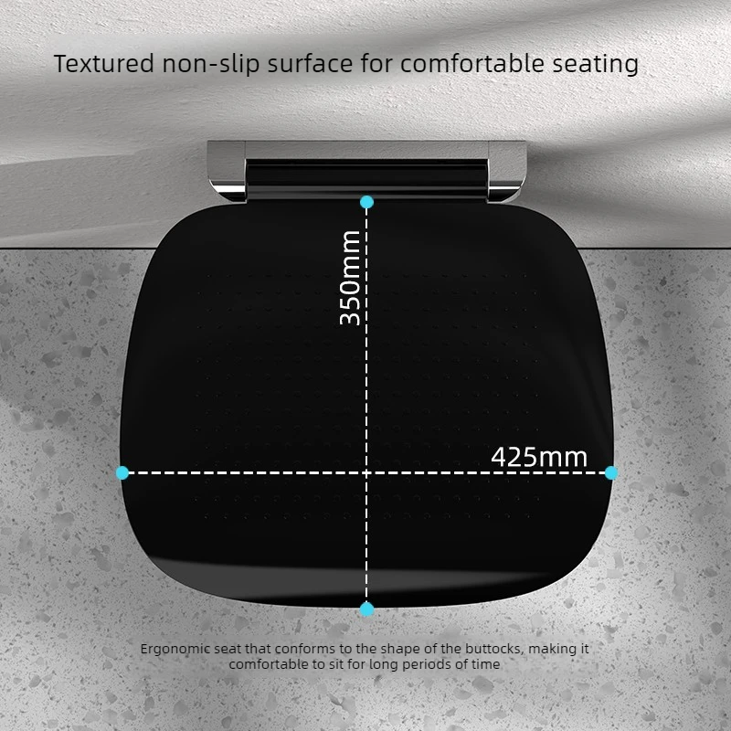 Elderly Wall Mounted Folding Shower Seat Drill Mount Bathroom Foldable Stool Space Saving Rest Stool Entryway Changing Chair