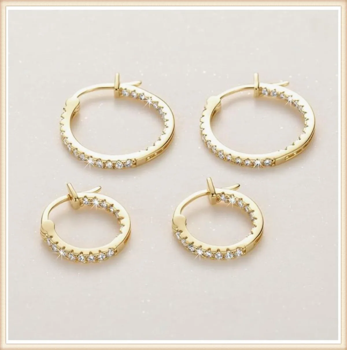 

Серьги-гвоздики из 14-каратного золота с бриллиантами внутри и снаружи, полубриллиантовые серьги-гвоздики, модные ювелирные изделия премиум-класса, золото 18 карат