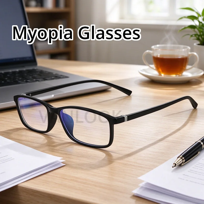 VANLOOK Finished Myopia Glasses Women Men Frame Eyewear Diopters Transparent Optical Eyeglasses Fashion Spectacles -1-1.5  -6.00