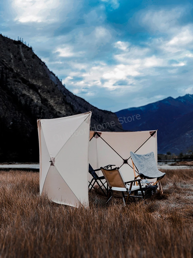 Abrigo dobrável ao ar livre acampamento pára-brisa parede lateral fogão a gás tenda pára-brisas abrigo à prova dwindproof água lona à prova de vento