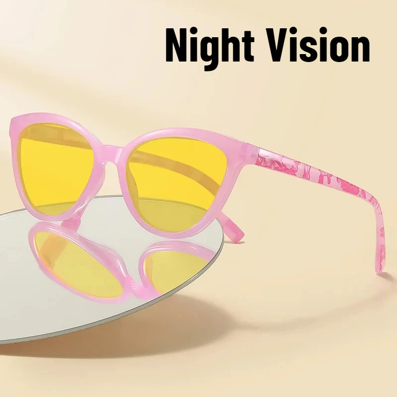 الرجال النساء جديد شخصية القط العين نظارات للرؤية الليلية موضة عالية الوضوح مكافحة الضوء الأزرق نظارات الكمبيوتر UV400 نظارات #1