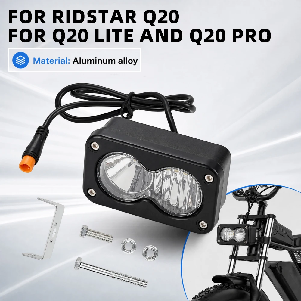 Motorcycle For Ridstar Q20 3Inch LED Spotlight Headlight Waterproof Plug N Play White Yellow Lights Electric Bike E-bikes Parts