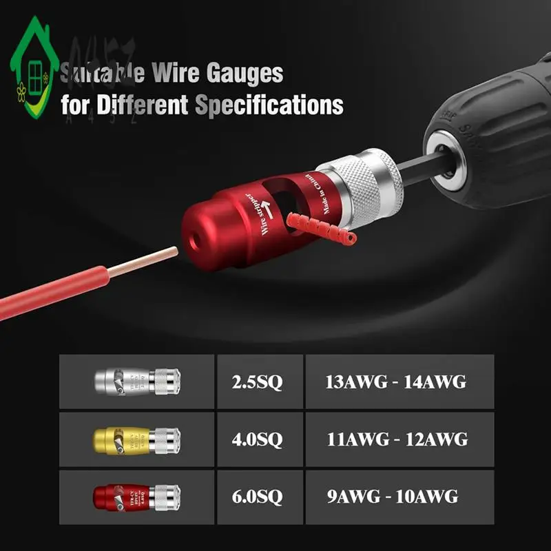 

A45Z-Wire Stripper And Twister Tool For Drill-Portable Drill Wire Stripping Tool-Wire Stripping Drill Bit With Wire Twister