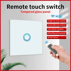 UBARO EU Wireless Remote Control Switch Black Luxury Crystal Glass Panel Smart Home Wall Light Led Indicator Sensor 1/2/3 Gang