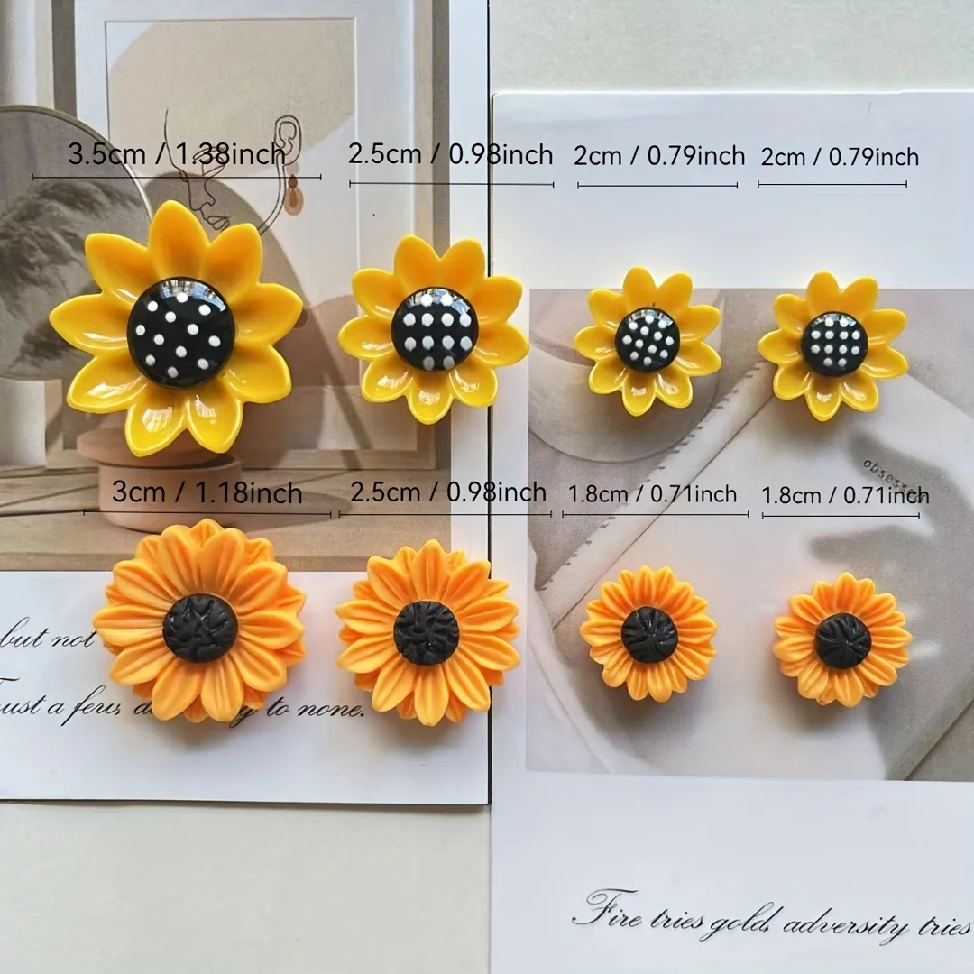 8PCS Cute Sunflower Magnet, Suitable for Kitchen Decoration, Home Decoration, Office Decoration
