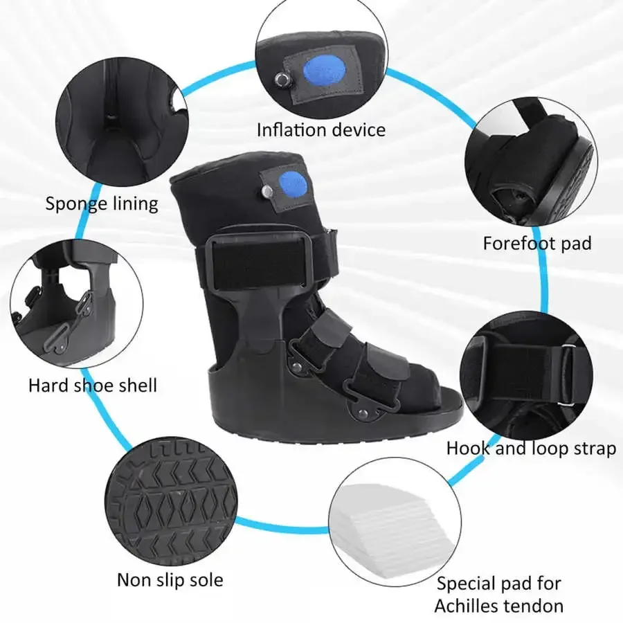 

Air Walking Boot Foot Brace Full Orthopedic Protection Recovery Light Anti Skid Sprained Ankle Walker Shoes with Gasbag