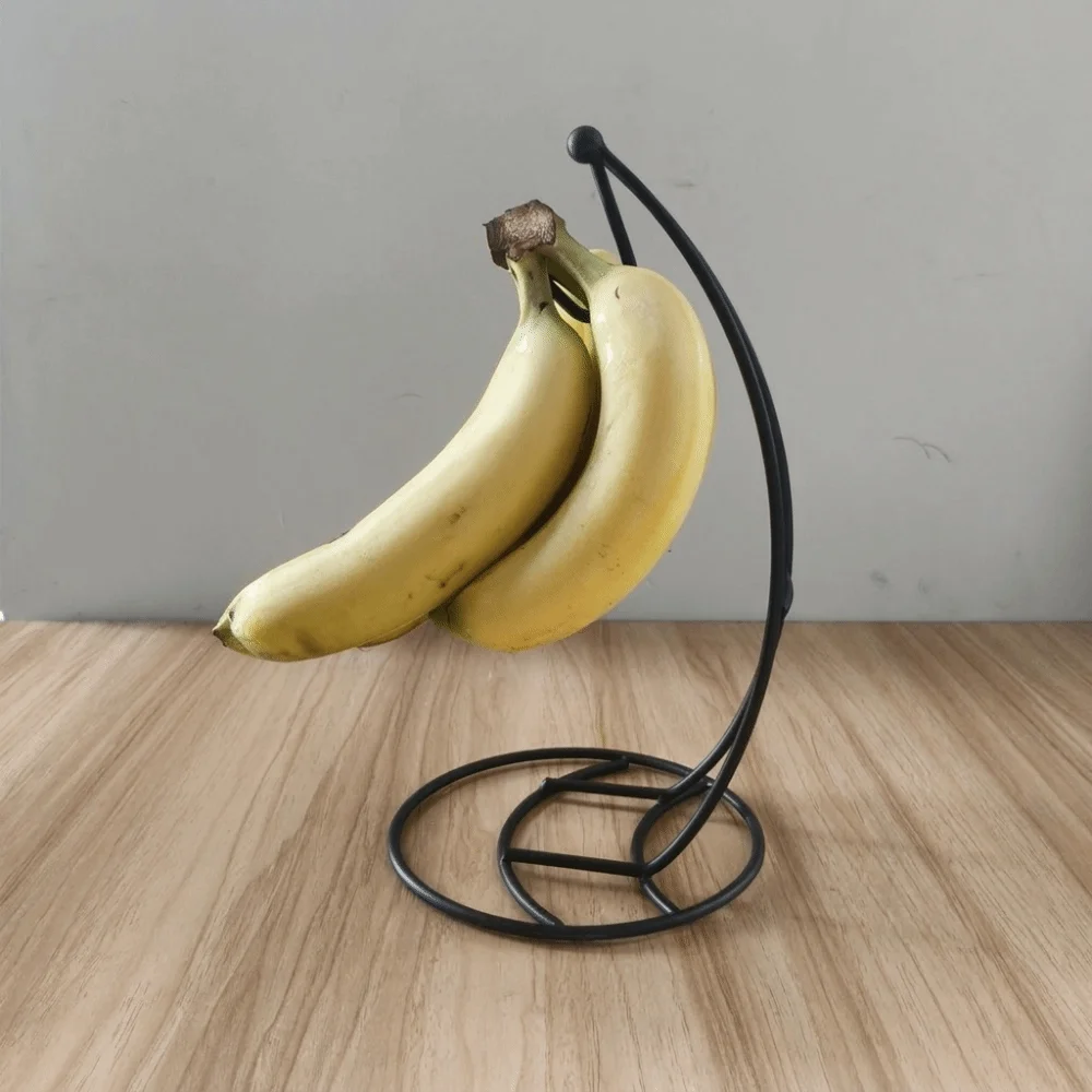 

Creative Rust Proof Metal Banana Rack with Base Stable Stand Banana Holder Portable Fruit Hanger Rack Kitchen Storage