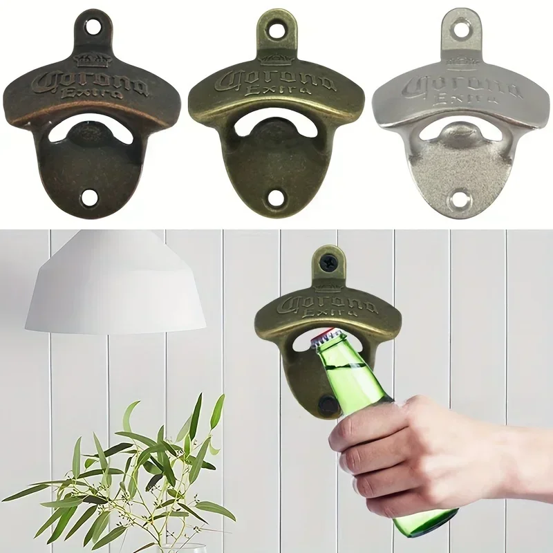 1pc Corona Extra Wall Mounted Bottle Opener with Screws Easy Install Ideal for Home Bar and Kitchen Gadgets DIY Bottle Opener